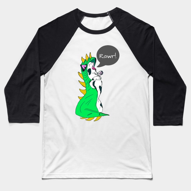 Dino-Cat Baseball T-Shirt by ANMA Designs